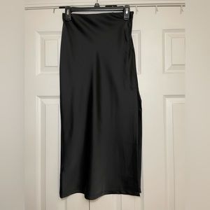 satin midi skirt